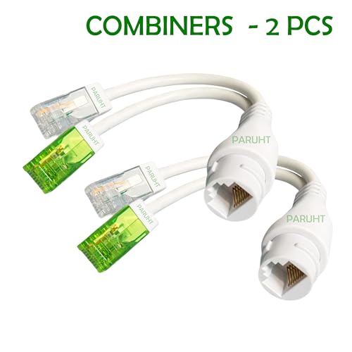 PARUHT 2-Sets POE Multiplexer Splitter, syntehsizer seperater adapter conenector, POE 2 Splitters and 2 Combiners up to 100M POETSP-2S4 - Image 4