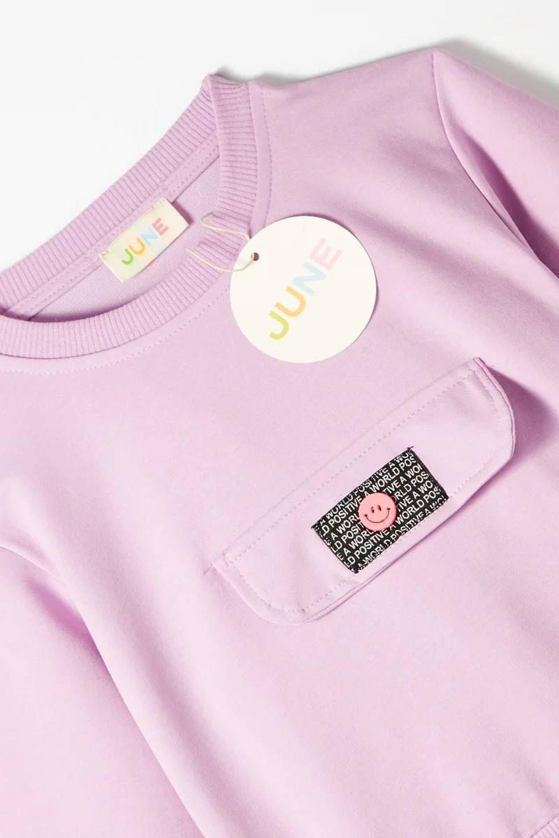 جون Kids Pocket Flap Detailed Sweatshirt and Sweatpants 2-Piece Set