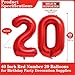Lovoir Red 20 Number Balloons 40 Inch Giant Number 20 Balloons Foil Mylar Helium Red Number Balloons for 20th Birthday Party Supplies Anniversary Event Celebration Decorations - Image 4