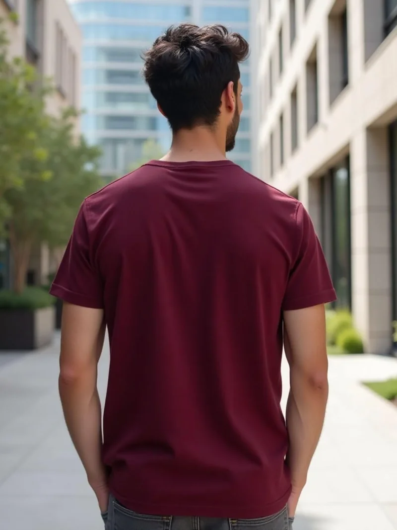 NOBERO  Maroon Cotton Graphic T-Shirt for Men for Men | Best Price UAE