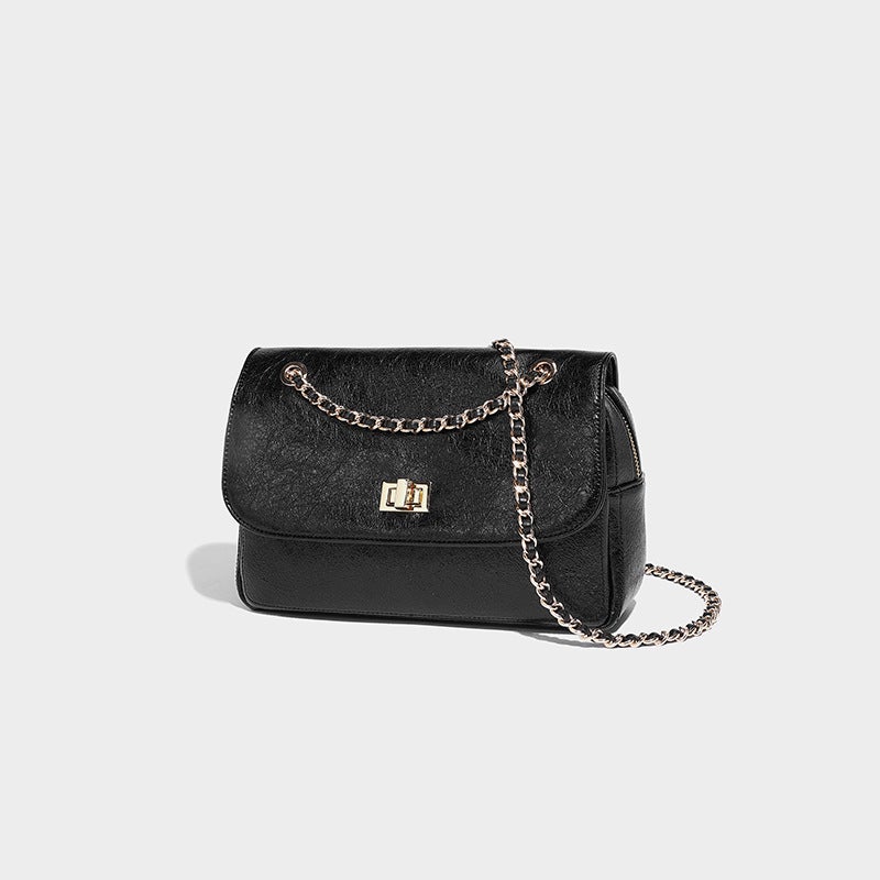 Flip Chain Bag Women'S 2024 Spring And This Year'S Popular High-End Texture Niche French Retro Messenger Bag - Image 1