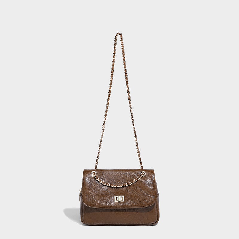 Flip Chain Bag Women'S 2024 Spring And This Year'S Popular High-End Texture Niche French Retro Messenger Bag - Image 4