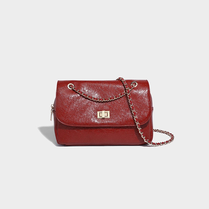 Flip Chain Bag Women'S 2024 Spring And This Year'S Popular High-End Texture Niche French Retro Messenger Bag - Image 2