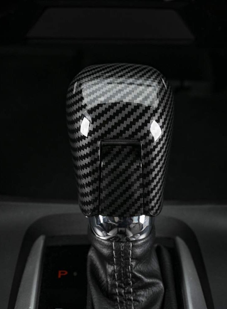 Carbon Shift Knob Cover for Tenth Generation Civic, Carbon Fiber Interior Shifter Sequins, Automatic Transmission Lever Trim, for Honda Car Decorations (for 2021/2020/ 2019/2018/ 2017/2016 Civic) - Image 5