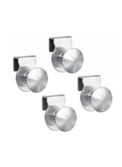 Y&D Glass Door Handle, 4 Pcs Stainless Steel No Drilling Clips Clamps Pulls Handles Knobs for 5-8mm Showcase Furniture Cabinets Drawer  - Image 1