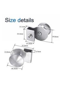 Y&D Glass Door Handle, 4 Pcs Stainless Steel No Drilling Clips Clamps Pulls Handles Knobs for 5-8mm Showcase Furniture Cabinets Drawer  - Image 3