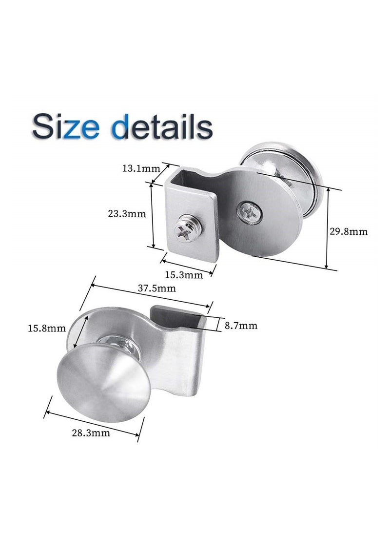 Y&D Glass Door Handle, 4 Pcs Stainless Steel No Drilling Clips Clamps Pulls Handles Knobs for 5-8mm Showcase Furniture Cabinets Drawer  - Image 3