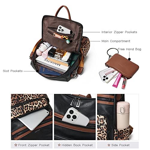 Shrrie Backpack Purse for Women Leather Backpack Fashion Designer Travel Backpack Convertible Shoulder Bag - Image 4