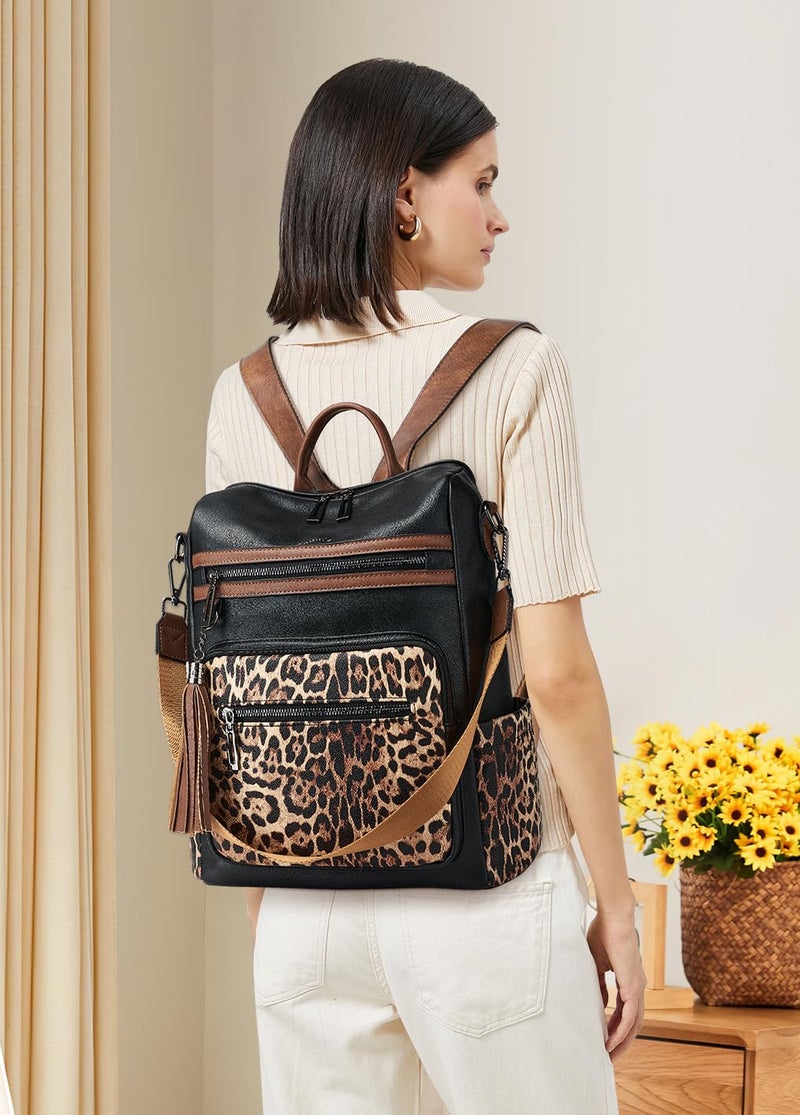Shrrie Backpack Purse for Women Leather Backpack Fashion Designer Travel Backpack Convertible Shoulder Bag - Image 3