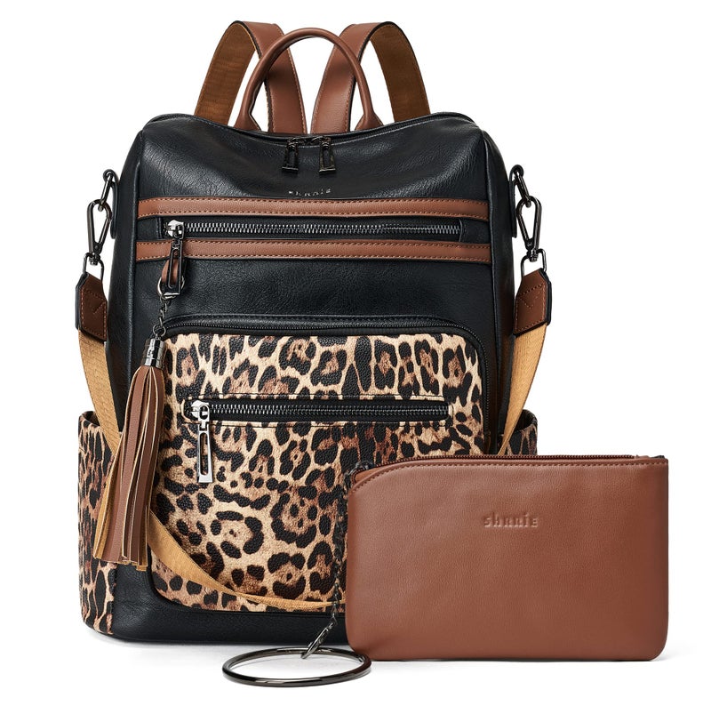 Shrrie Backpack Purse for Women Leather Backpack Fashion Designer Travel Backpack Convertible Shoulder Bag - Image 1
