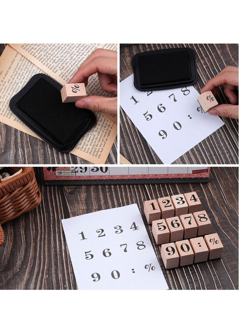 Wooden Rubber Stamps Kit, Number 0-9 Number Stamps Set, Kids Arts Crafts, Suitable  for Card Making - Image 3