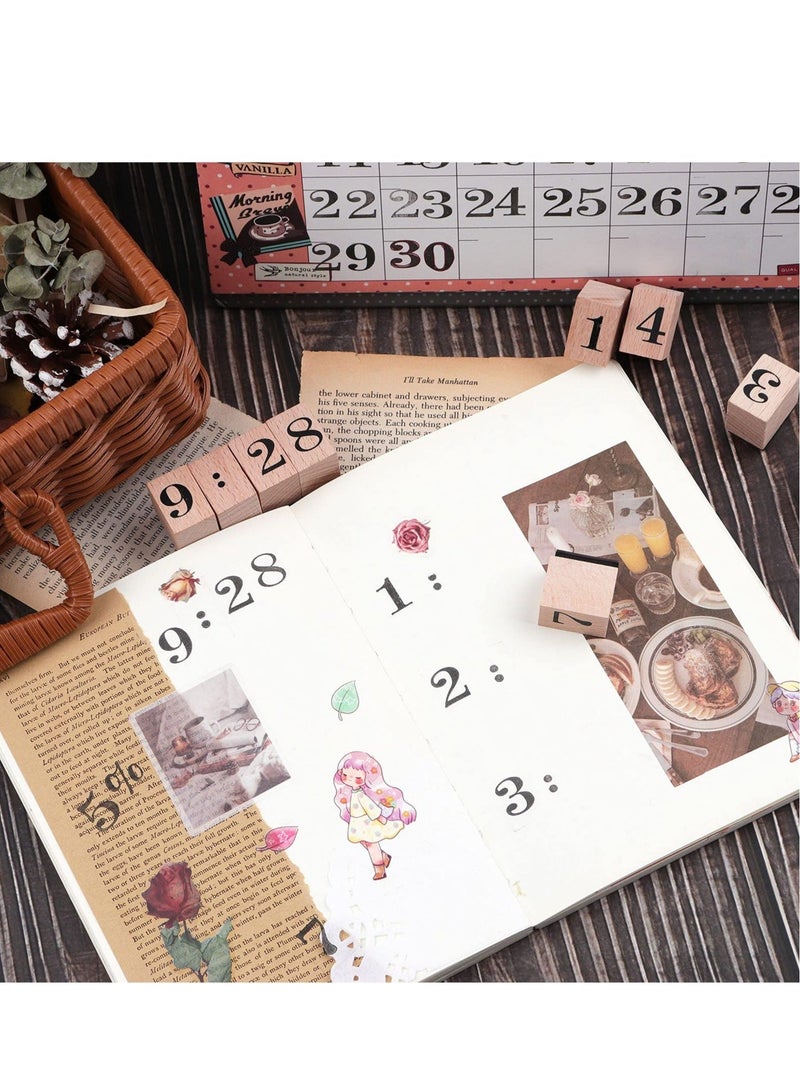 Wooden Rubber Stamps Kit, Number 0-9 Number Stamps Set, Kids Arts Crafts, Suitable  for Card Making - Image 4