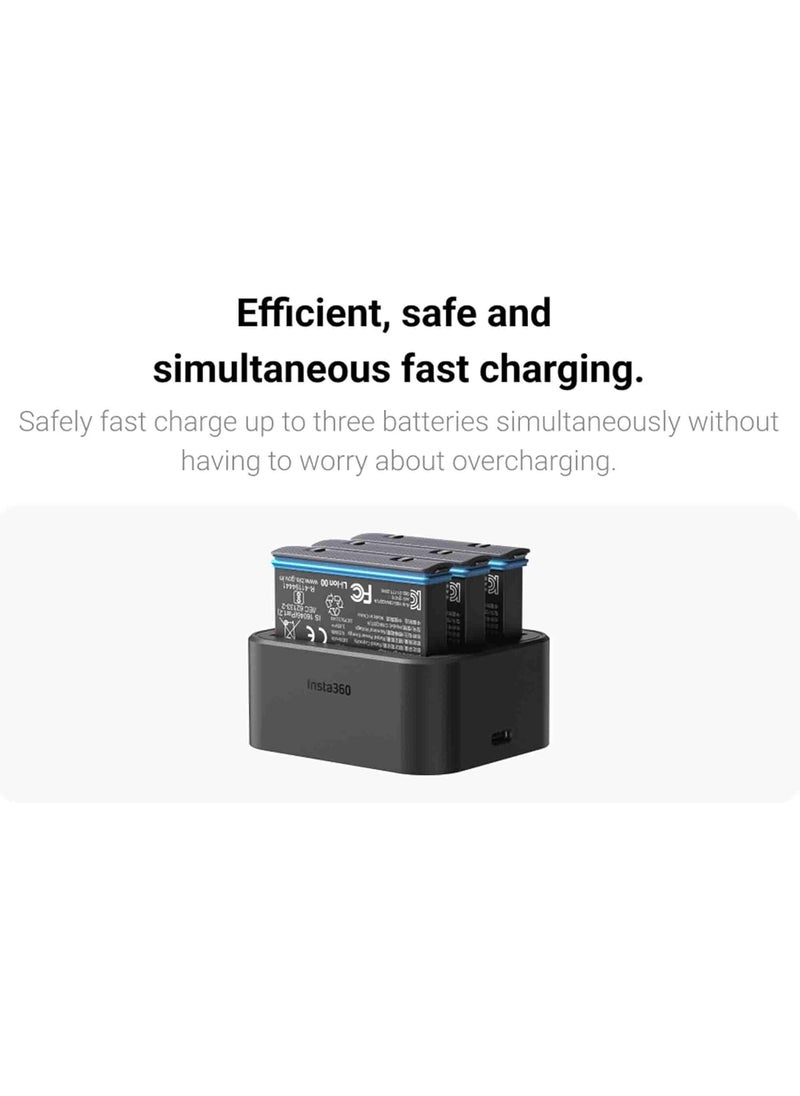 Insta360 Insta360 X3 Battery  Fast Charge Hub Bundle  Includes Fast Charge Hub  1 Battery 1800mAh for Insta360 X3 360 Camera 2 Items  - Image 4