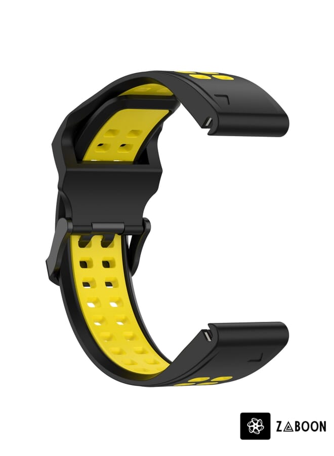Zaboon Watch Band For Garmin Fenix 7X Pro 51mm 26mm Two-Color Reverse Buckle Silicone - Image 2