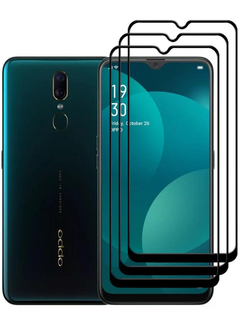 ACLIX 3 Pieces Antistatic ESD Dustproof Premium Quality High Definition Tempered Glass Screen Protector Designed For Oppo F11 - Image 1
