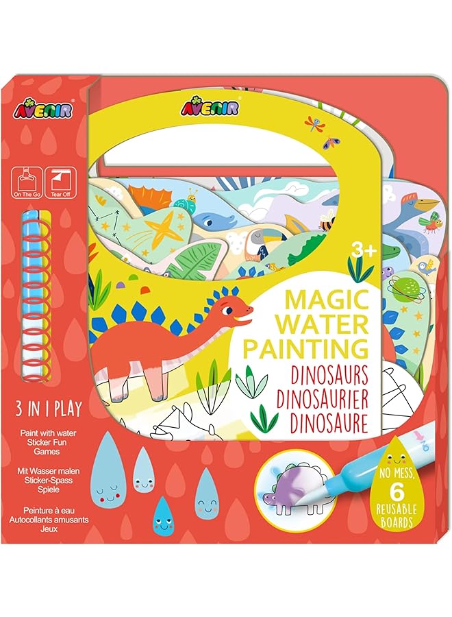 أفينير 6301776 مجموعة ديناصور 3 في 1 الإبداعية مع ملصقات الألعاب وصور التلوين التي يمكنك صنعها بنفسك للأطفال من سن 3 سنوات فما فوق - Image 1