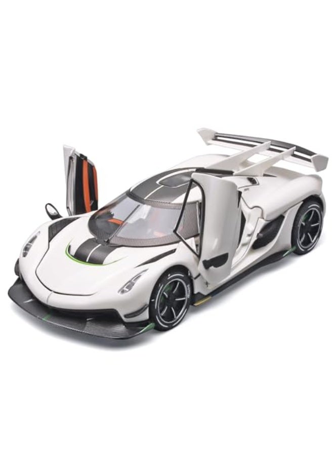Toy Cars for Boys 1/24 Koenigsegg Jesko Metal Die Cast Toy Cars, Collectibles Koenigsegg Model Car, Pull Back Koenigsegg Toy Car with Light and Sound, Cars Gifts for Age 3+ Year Old Boys (White) - Image 1