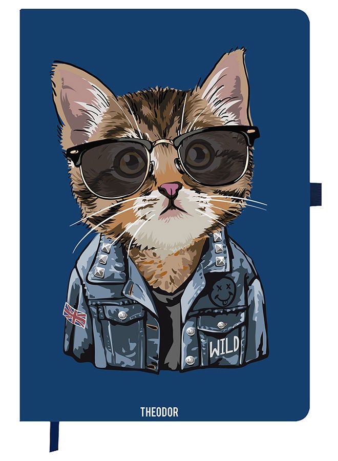 Theodor Designer A5 Thick Blue Hardcover Notebook Thinking - Image 1