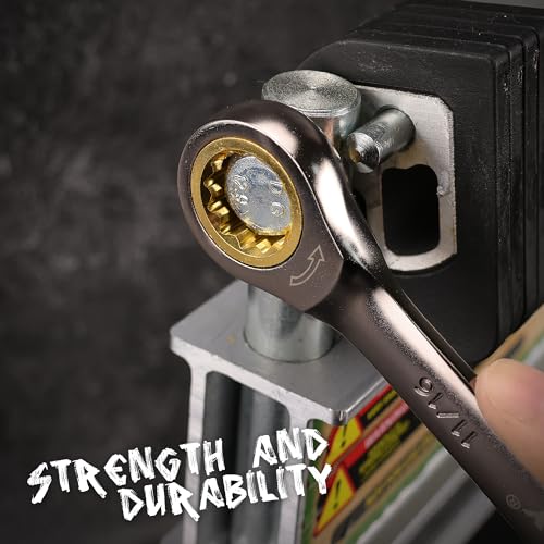 HORUSDY 12-Piece SAE Ratcheting Wrench Set | 1/4” to 7/8“ | Ratchet Combination Wrenches Set with Organizer | 72-Teeth | Chrome Vanadium Steel - Image 5