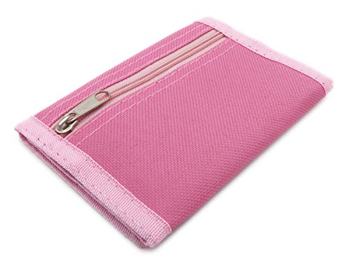 AI-DEE RFID Trifold Canvas Outdoor Sports Wallet for Kids - Front Pocket Wallet with Magic Sticker (Pink) - Image 5