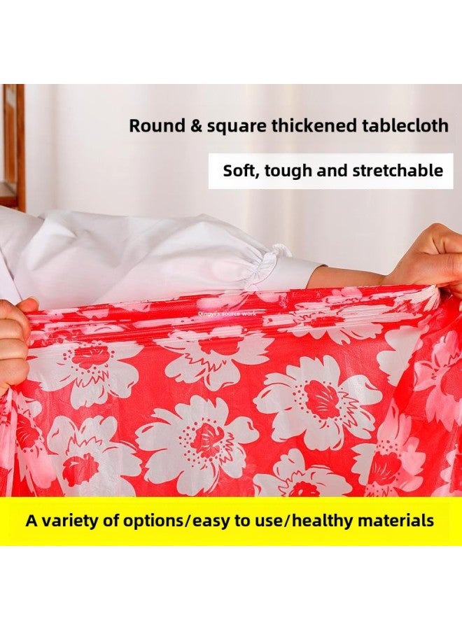 Disposable Tablecloth Round Table Plastic Tablecloth Printed Tablecloth Thickeneded Party Home Square Tablecloth Restaurant-Color:"green Apple" 1.6x 1.7m Sheets  - Image 4
