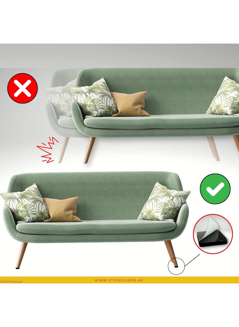 Non Slip Furniture Rubber Leg Pads for Hardwood Floors 90 Pcs - 45 Round, 45 Square Furniture Feet - Rubber Furniture Floor Protectors - Chair, Table, Couch, Bed Stoppers to Prevent Sliding - Image 3