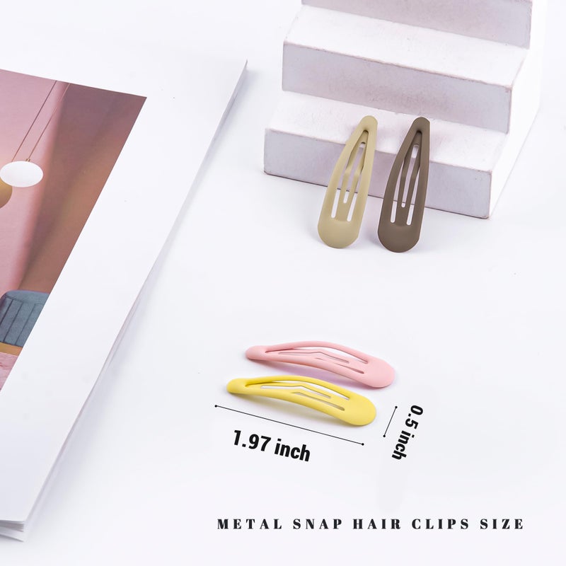 Cptots Small Hair Barrettes For Women No Slip Metal Snap Clips For Thin And Fine Hair,Matte Multi-colored,20 PCS,1.97 x 0.5 Inch. - Image 2
