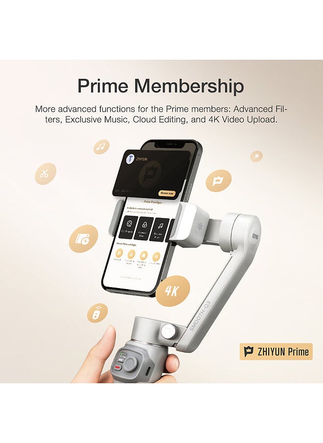 Zhiyun SMOOTH-Q3 Handheld 3-Axis Smartphone Gimbal Stabilizer Portable Phone Vlog Gimbal Max. 280g Payload Built-in Battery LED Fill Light  - Image 2