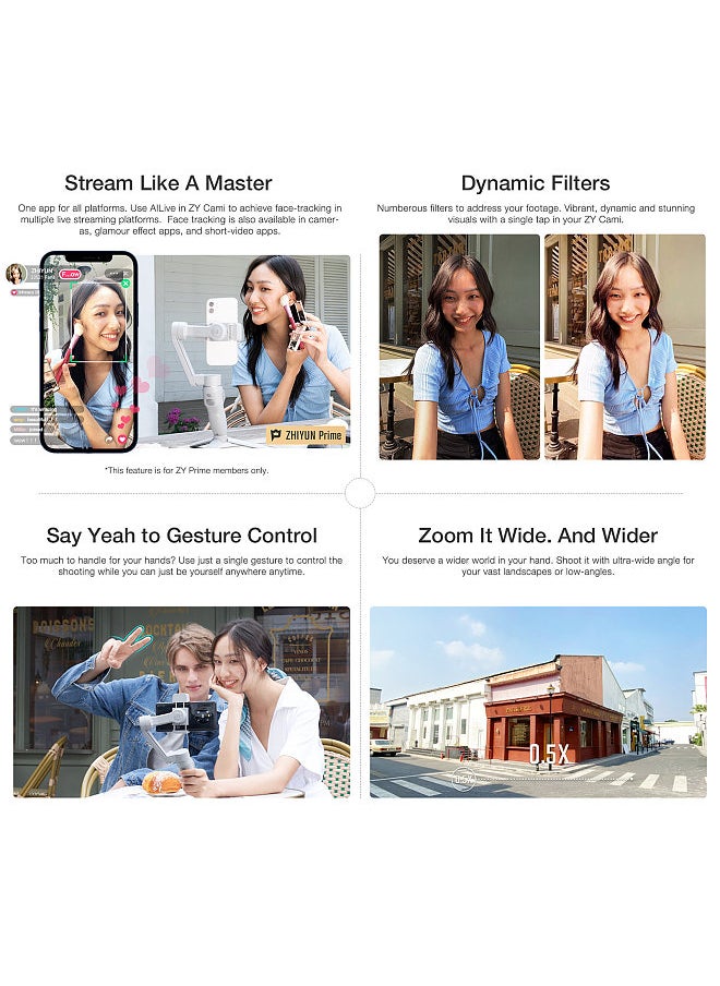 Zhiyun SMOOTH-Q3 Handheld 3-Axis Smartphone Gimbal Stabilizer Portable Phone Vlog Gimbal Max. 280g Payload Built-in Battery LED Fill Light  - Image 5
