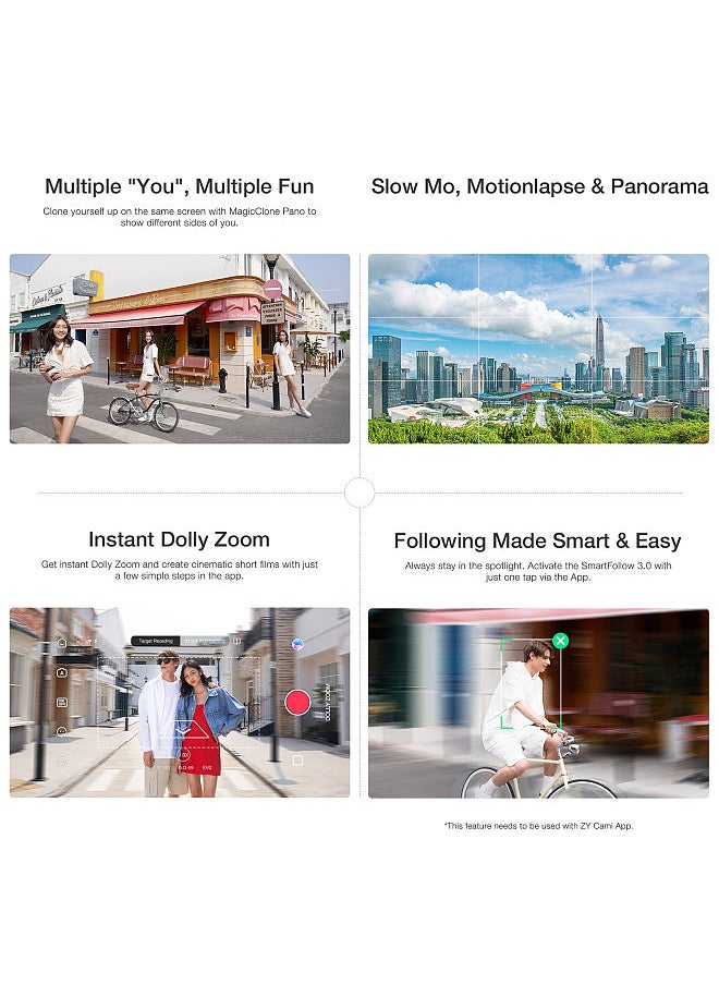 Zhiyun SMOOTH-Q3 Handheld 3-Axis Smartphone Gimbal Stabilizer Portable Phone Vlog Gimbal Max. 280g Payload Built-in Battery LED Fill Light  - Image 4