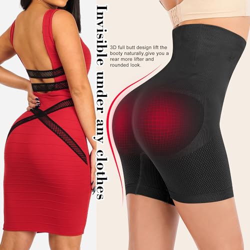 Lelinta Shapewear Shorts For Women Tummy Control High Waist Body Shaper Compression Thigh Slimmer Butt Lifter Panties Black - Image 3