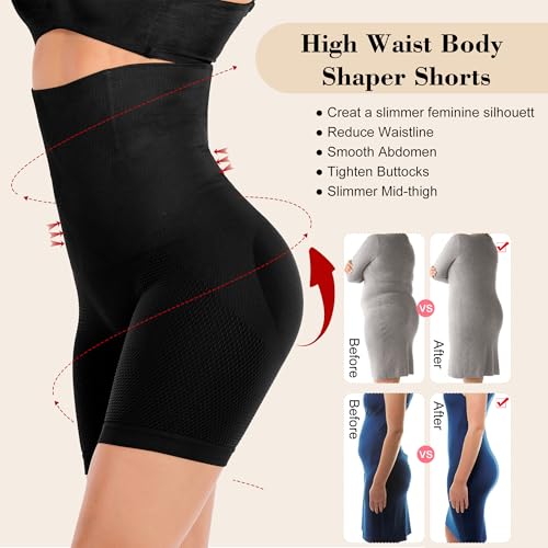 Lelinta Shapewear Shorts For Women Tummy Control High Waist Body Shaper Compression Thigh Slimmer Butt Lifter Panties Black - Image 2