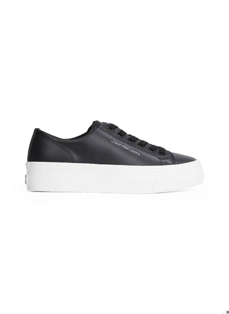 Calvin Klein Jeans Women's Leather Platform Sneakers - Leather, Black  - Image 1