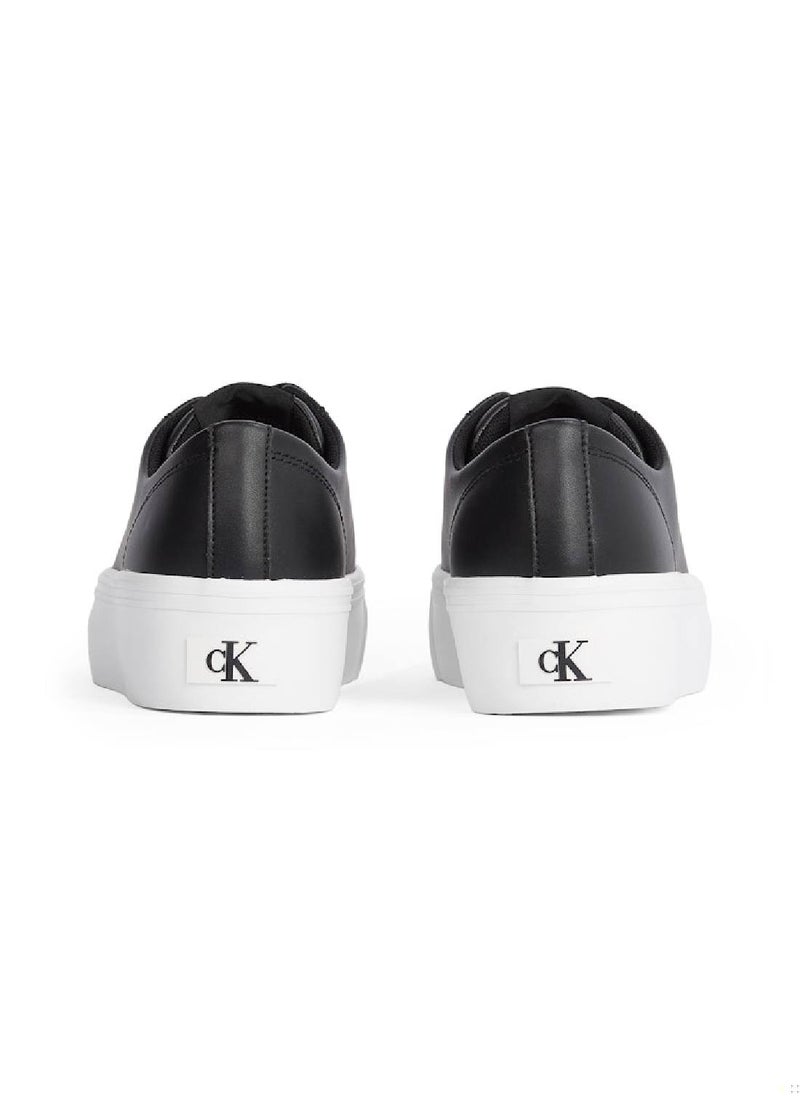 Calvin Klein Jeans Women's Leather Platform Sneakers - Leather, Black  - Image 3