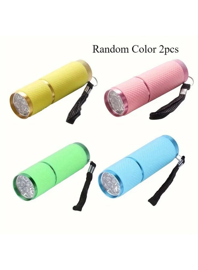 2pcs 9 Lumen High Intensity Camping Flashlight Portable Emergency Light Random Color - Image 1