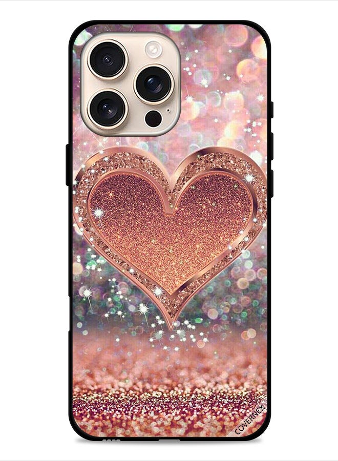 Covernex Apple iPhone 16 Pro Protective Case Cover Glitter Heart - Image 1