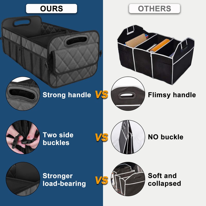 Deosk Car Trunk Organizer for SUV, Car Organizers and Storage with 6 Pocket, Car Accessories for Women/Men 70L Waterproof Polyester Trunk Organizer(Large, Charcoal) - Image 2