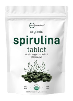 Micro Ingredients Organic Spirulina Supplement  - 720 Tablets