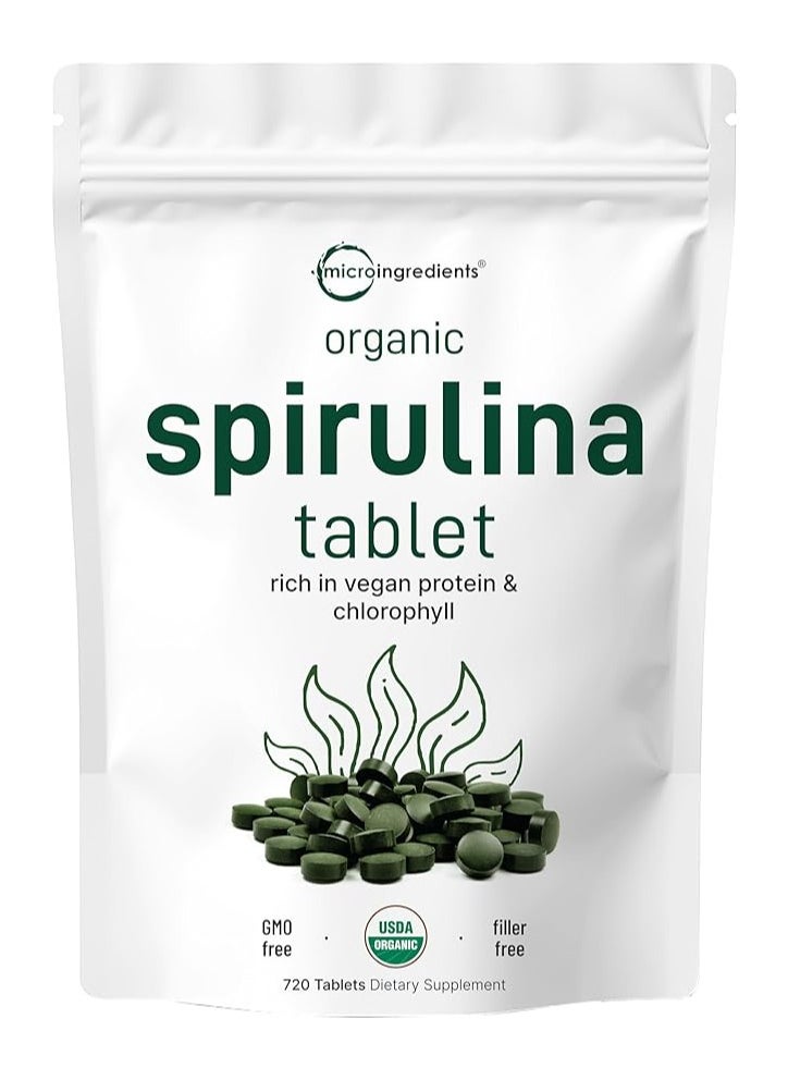 Micro Ingredients - Micro Ingredients Organic Spirulina Supplement  - 720 Tablets - Image 1