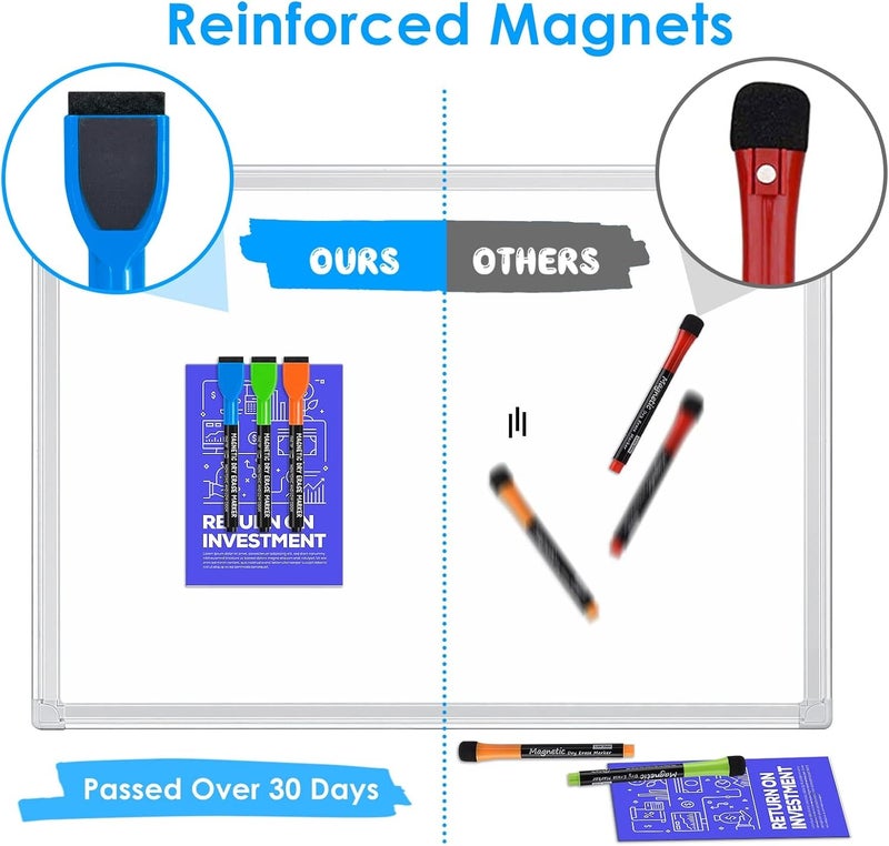 SWIUKPHE 12 Pack Magnetic Whiteboard Markers, Fine Tip Dry Erase Markers with Eraser, Low Odor Non-Toxic Thin Markers, Calendar Boards, Fridge, School & Office Supplies - Image 3