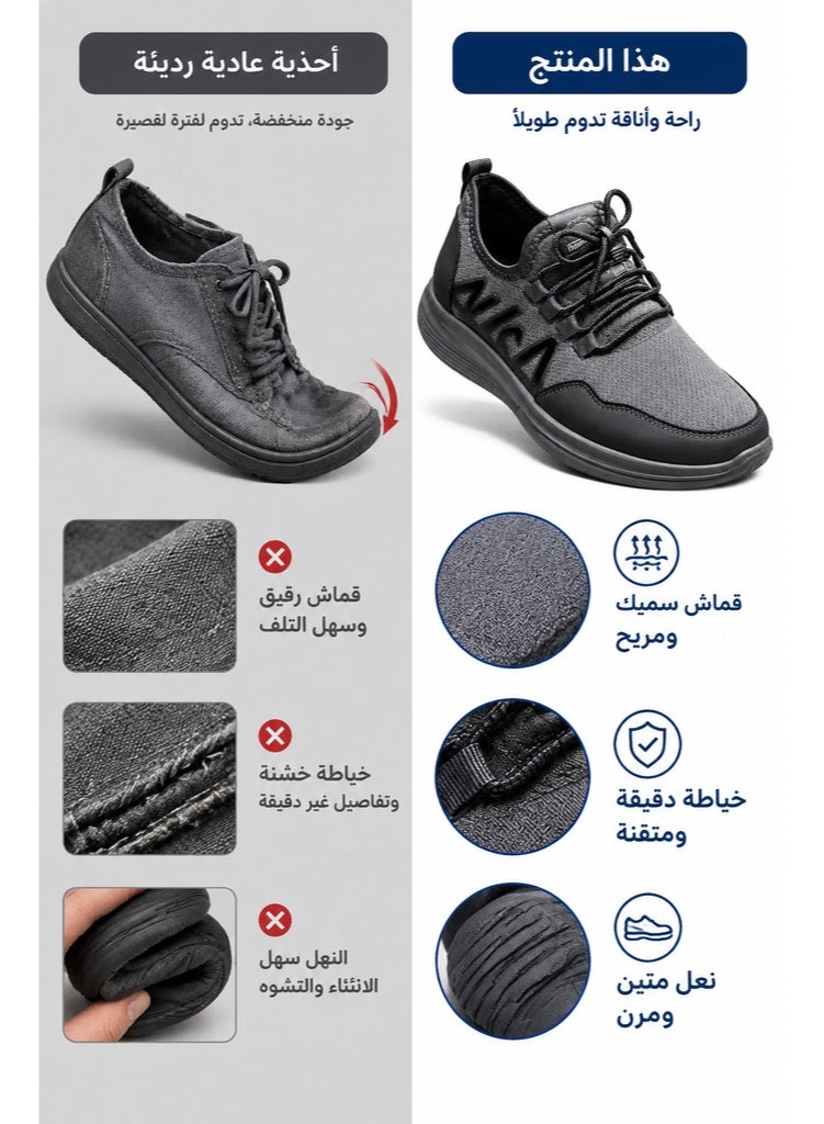 Amity Men's Athletic Sneakers Breathable Mesh Comfortable Non-Slip Outdoor Walking Shoes - Image 2