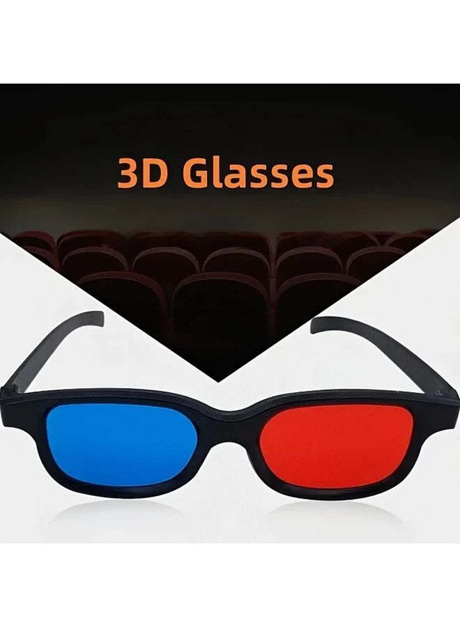 5 نظارات حمراء وزرقاء ثلاثية الأبعاد متوافقة مع أفلام الواقع الافتراضي وألعاب السينما المنزلية لأجهزة الكمبيوتر وأجهزة الألعاب، لا تحتاج إلى طاقة، مع تحسين إدراك العمق وتصميم خفيف الوزن للاستخدام لفترات طويلة. - Image 1