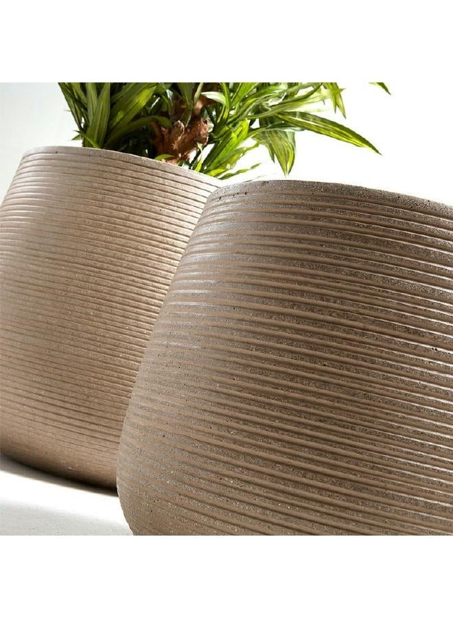 لوفت LIS، حامل نباتات عادي، 40/29X40/29X36/27، سيراميك، بني فاتح، مجموعة من قطعتين AA1134RF10. - Image 3