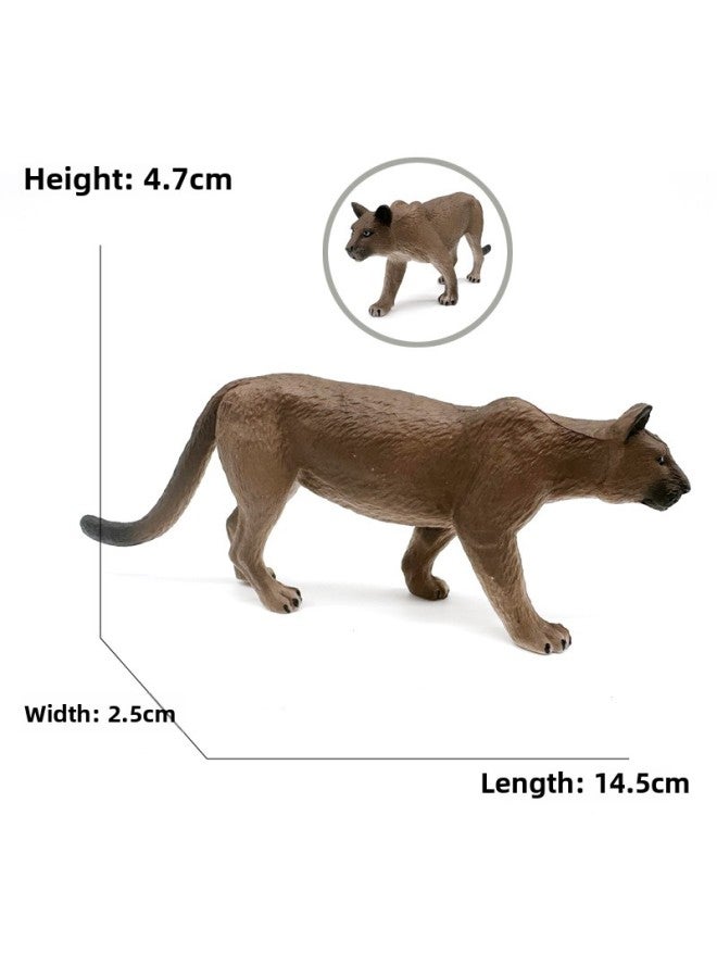 Animal Model Special For Teaching And Education Animal Model Kangaroo Elephant Lion Tiger Deer Ostrich Wolf-Color:452 Mountain Lion (51g)  - Image 1