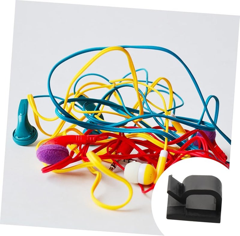 مشابك إدارة الكابلات السوداء ذاتية اللصق 100 قطعة حامل أسلاك مراسي الحبال - Image 5