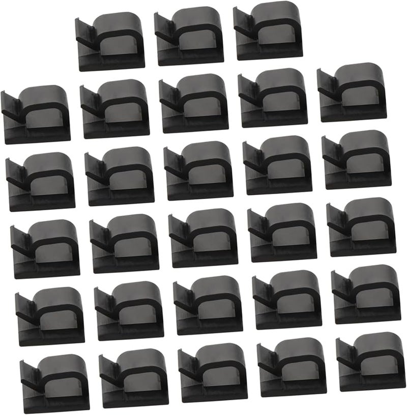 مشابك إدارة الكابلات السوداء ذاتية اللصق 100 قطعة حامل أسلاك مراسي الحبال - Image 1