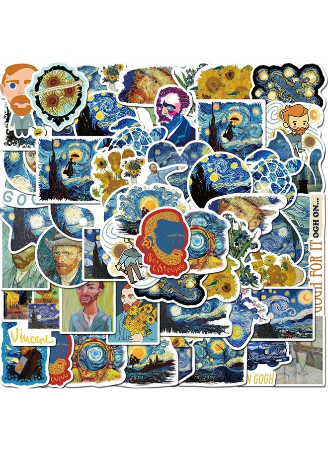 Van Gogh 40-Piece  Art Waterproof Doodles Sticker Set  - Image 3