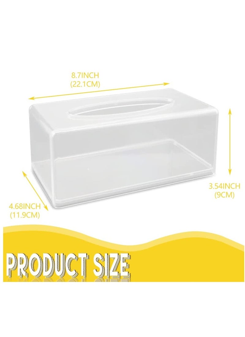 SYOSI - Tissue Box Holder with Cover Rectangular, Facial Tissue Dispenser Box Case for Countertop, Clear Plastic Dryer Sheet Container Napkin Organizer for Bathroom, Kitchen, Home, Rectang - Image 1