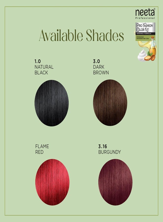 Neeta Professional Pro Fashion Color Kit 1.0 Natural Black 100g, Permanent Hair Color, Creme Hair Colour for Women & Men - Image 4