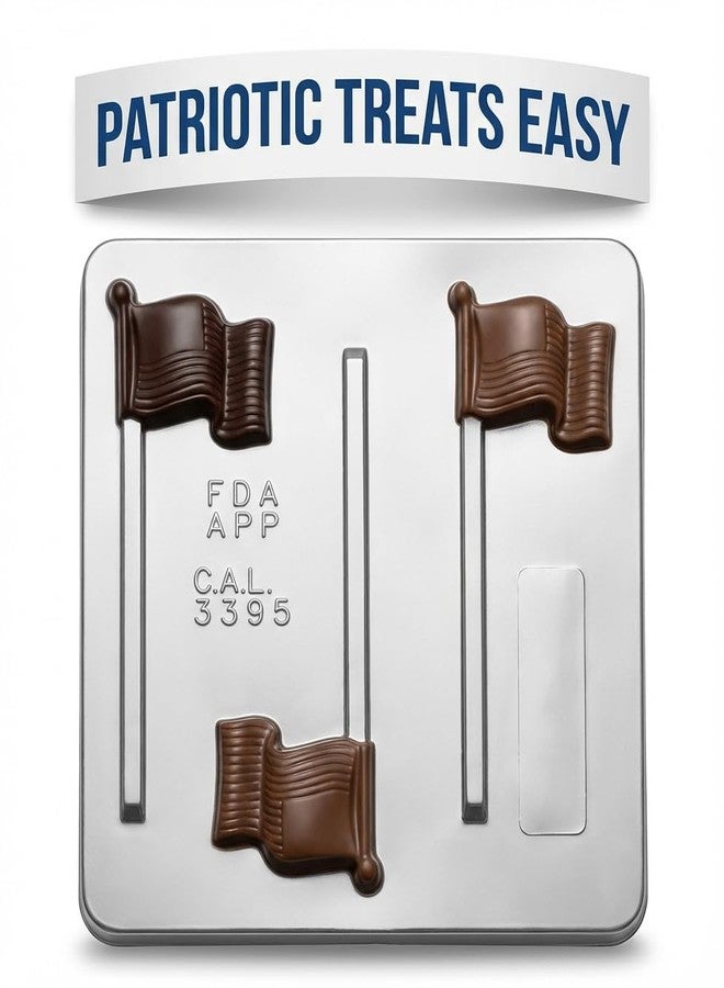 Lollipops American Flag Lollipop Chocolate Candy Mold 3395 - Image 3